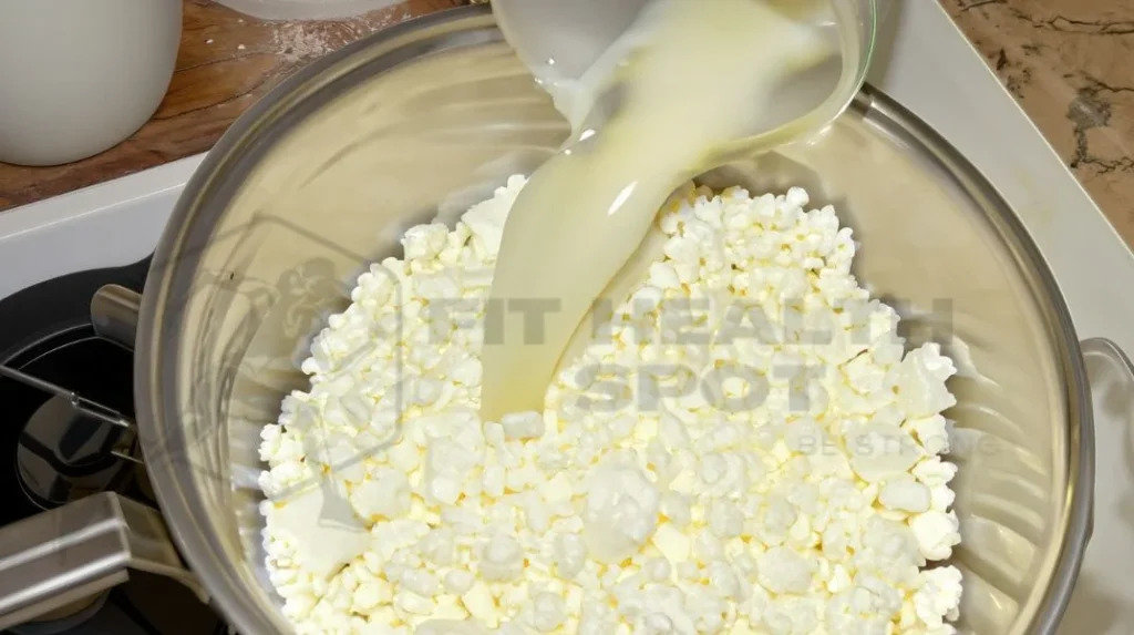 Homemade cottage cheese preparation steps