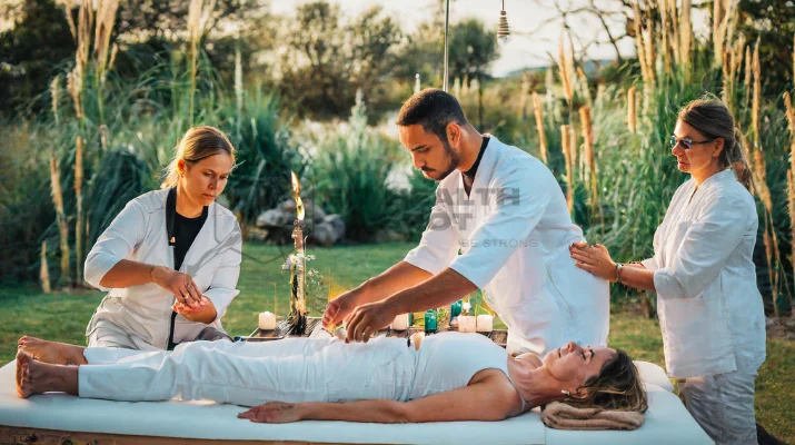 Image
showcasing a variety of complementary therapies, including acupuncture, herbal
medicine, chiropractic care, and meditation, highlighting the diverse range of
options within the realm of integrative care.