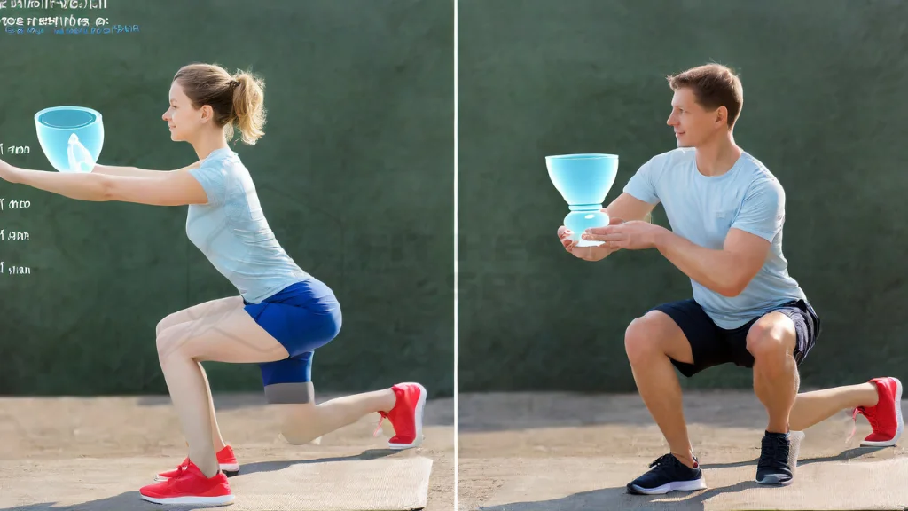 Comparative imagery of correct and flawed goblet squat postures