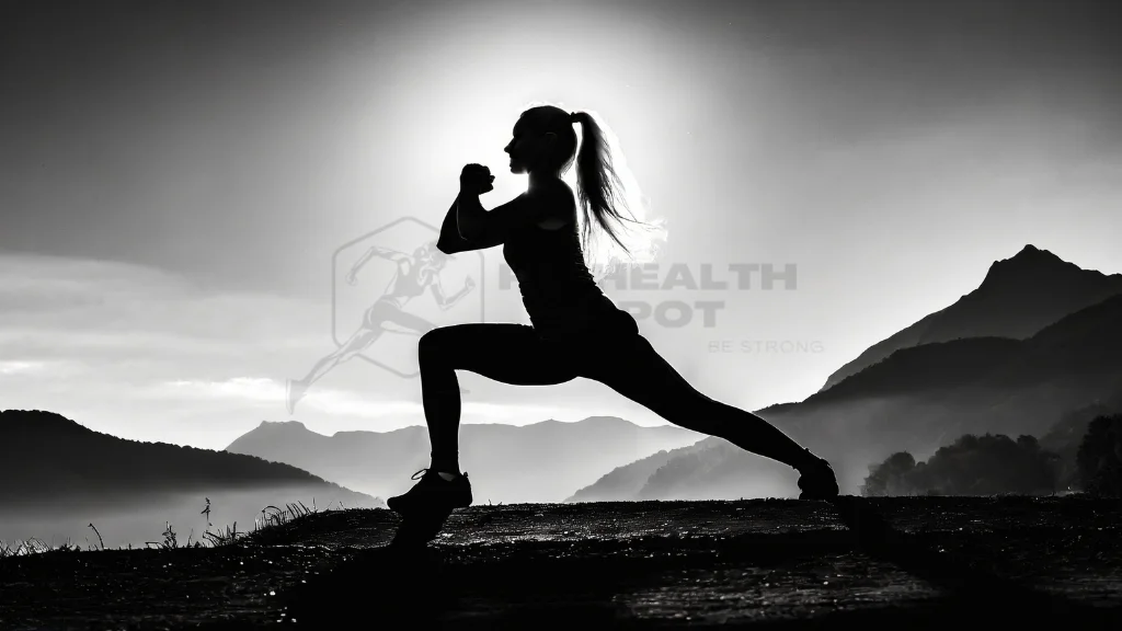 Silhouette of a person demonstrating a deep primal squat