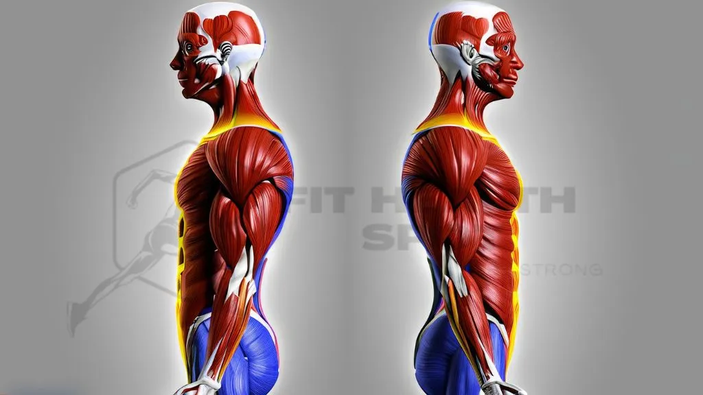 Anatomy of the bicep muscle with labels for long and short heads