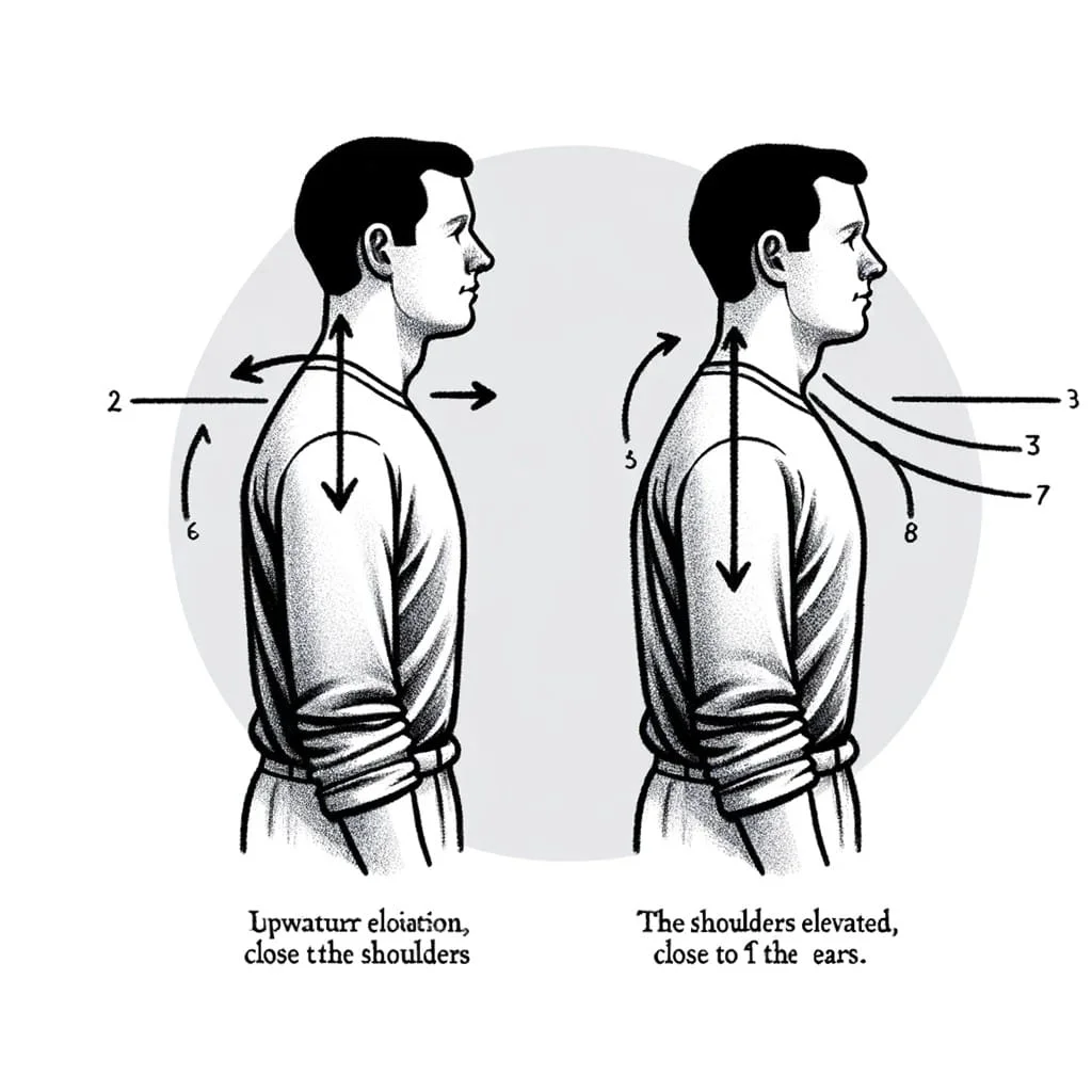 Diagram showing the correct execution of Dumbbell Shrugs for trapezius muscle strengtheningded